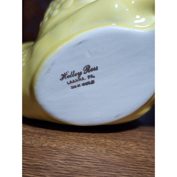 Vintage Holley Ross Yellow Lustreware Gold Trim Swan Small Planter - Picture 6 of 7